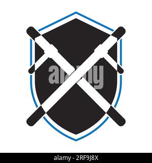 Polizei Schlagstöcke Logo, Vektorsymbol Design Stockfoto