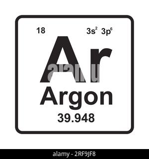 Argon-Element Symbol Vektordarstellung Symboldesign Stockfoto