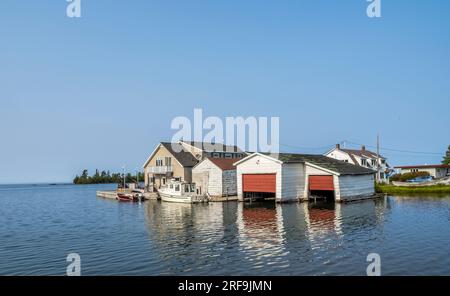 Uferpromenade am Lake Superior in Copper Harbor auf der Halbinsel Keweenaw in Upper Michigan, USA Stockfoto