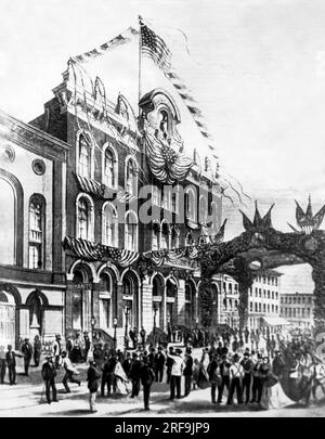 New York, New York: 1868 Tammany Hall, wie sie auf der letzten demokratischen Nationalversammlung in New York erschien. Dieses Jahr, 1924, findet sie im kürzlich renovierten Madison Square Garden statt. Stockfoto