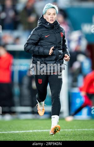 Auckland, Auckland, Neuseeland. 2. Aug. 2023. USA Forward MEGAN RAPINOE #15 erwärmt sich vor dem Spiel der FIFA WomenÃs Weltmeisterschaft Gruppe E 2023 gegen Portugal im Eden Park Stadium in Auckland, Neuseeland. USA 0:0 Portugal (Kreditbild: © Ira L. Black/ZUMA Press Wire) NUR REDAKTIONELLE VERWENDUNG! Nicht für den kommerziellen GEBRAUCH! Stockfoto