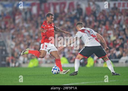 Buenos Aires, Argentinien. 01. Juli 2023. Alan Patrick von Internacional, während des Spiels zwischen River Plate und Internacional für die Runde 16 erste Etappe der Copa CONMEBOL Libertadores 2023, im Monumental de Nunez Stadium, in Buenos Aires, Argentinien am 01. Juli. Foto: Max Peixoto/DiaEsportivo/Alamy Live News Kredit: DiaEsportivo/Alamy Live News Stockfoto