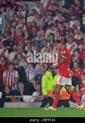 Buenos Aires, Argentinien. 01. Juli 2023. Alan Patrick von Internacional, während des Spiels zwischen River Plate und Internacional für die Runde 16 erste Etappe der Copa CONMEBOL Libertadores 2023, im Monumental de Nunez Stadium, in Buenos Aires, Argentinien am 01. Juli. Foto: Max Peixoto/DiaEsportivo/Alamy Live News Kredit: DiaEsportivo/Alamy Live News Stockfoto