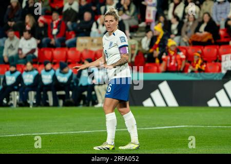 Adelaide, Aus. 01. Aug. 2023. Adelaide, Australien, August 1. 2023: Millie Bright (6 England) bittet ihr Team, sich beim FIFA Womens World Cup Group D-Fußballspiel 2023 zwischen China PR und England im Hindmarsh Stadium in Adelaide, Australien, zu beruhigen. (NOE Llamas/SPP) Guthaben: SPP Sport Press Photo. Alamy Live News Stockfoto