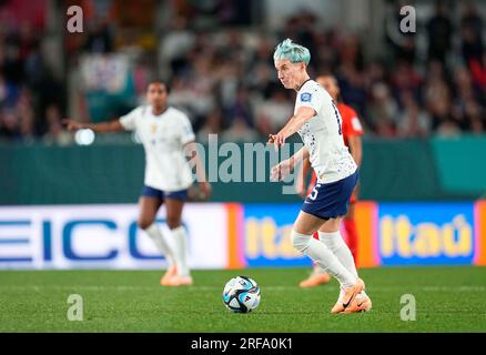 August 01 2023: Megan Rapinoe (USA) kontrolliert den Ball während eines Spiels, am, . Kim Price/CSM Stockfoto