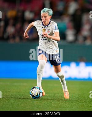 August 01 2023: Megan Rapinoe (USA) kontrolliert den Ball während eines Spiels, am, . Kim Price/CSM Stockfoto