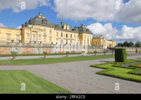 Rückansicht des Palastes Drottningholm in der Nähe von Stockholm Stockfoto