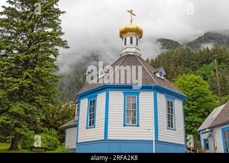 Russisch-orthodoxe Kirche St. Nikolaus in Juneau Stockfoto