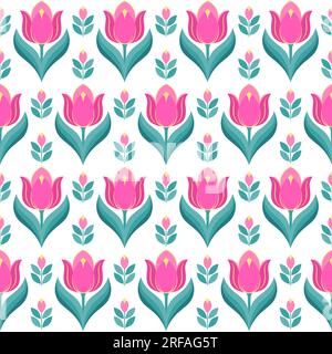 Muster mit hellen Tulpen Stock Vektor