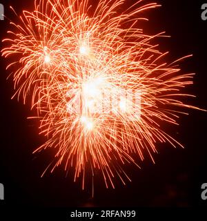 Ein Feuerwerk vor einem dunklen Nachthimmel Stockfoto