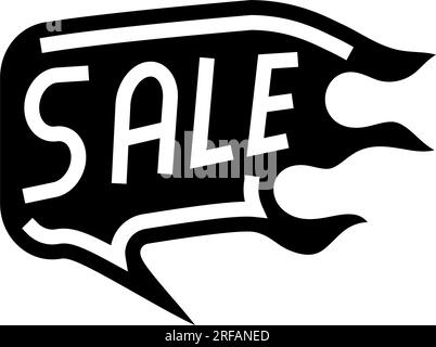 Sonderangebote Glyphe-Symbol-Vektordarstellung Stock Vektor