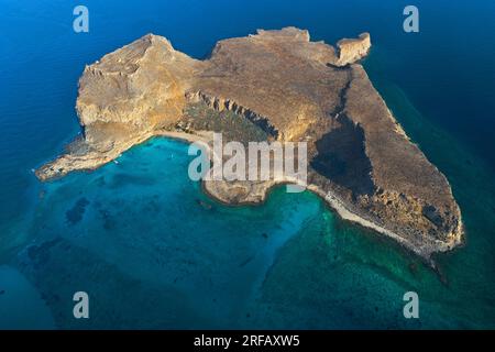 Chania Regional Unit, Kissamos Bay, venezianische Festung - eine Insel im Meer Stockfoto