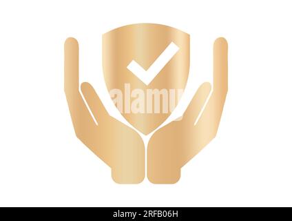 Shield Protection Icon Vector Logo-Designvorlage. Sicherheits- und Sicherheitskonzept. Stock Vektor