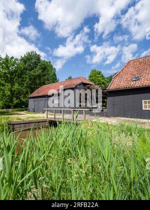 Die Wassermühle aus dem 17. Jahrhundert in Kollen am Bach kleine Dommel, berühmt für ihre Malerei von Vincent van Gogh. Eindhoven, Nordbrabant, Niederlande. Stockfoto