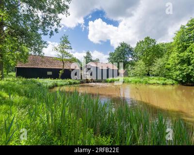 Die Wassermühle aus dem 17. Jahrhundert in Kollen am Bach kleine Dommel, berühmt für ihre Malerei von Vincent van Gogh. Eindhoven, Nordbrabant, Niederlande. Stockfoto