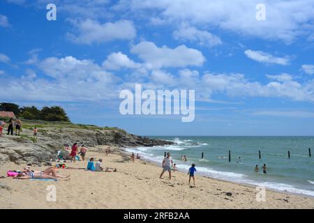 Malerisches Pointe Saint Gildas, Loire Atlantique Fr. Stockfoto