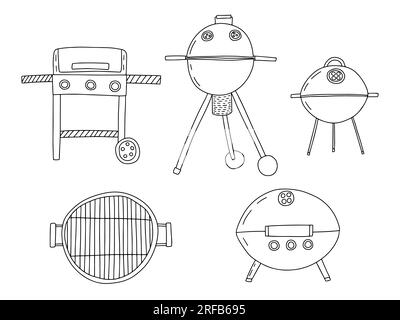 Verschiedene Arten von Raucher BBQ Stock Vektor