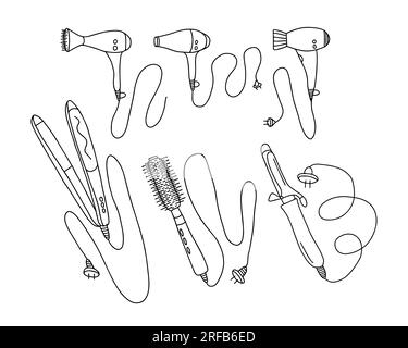 Handgezogene elektrische Vektorgeräte Stock Vektor
