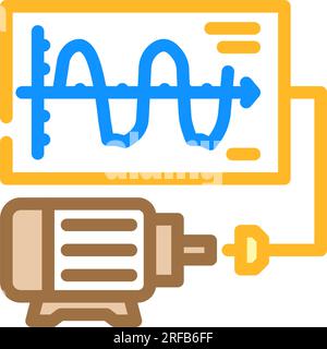 Vektordarstellung des Farbsymbols für den Maschinenbauingenieur bei der Schwingungsanalyse Stock Vektor