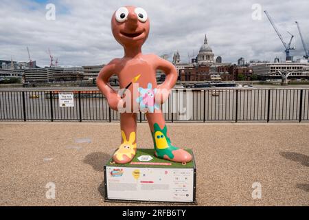 Morph Sculture Trail rund um London für Kinder und Familien 1. August 2023, Aardman amination hergestellt von Nick Park Stockfoto