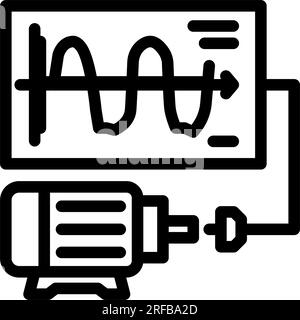 Schwingungsanalyse Liniensymbol für Maschinenbauingenieur Vektordarstellung Stock Vektor