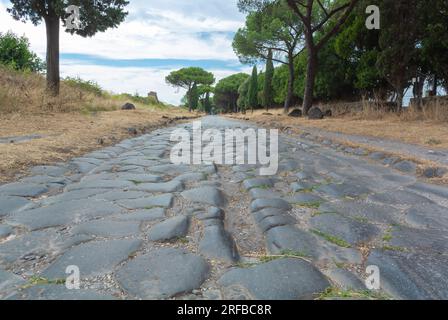 Rom, Latium, Italien, die Via Appia (Italienisch) ist eine der ältesten und wichtigsten römischen Straßen. Stockfoto