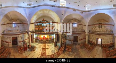 Albanien - 9. Juni 2023: In St. Marienkirche und Kloster, in der Ausgrabungsstätte Apollonia. Die Griechen haben den Ort nach Apollo benannt Stockfoto