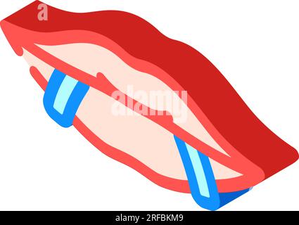 Lippenpiercing Mode isometrische Icon-Vektordarstellung Stock Vektor