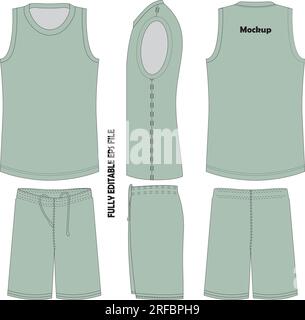 Basketballuniform Jersey Shorts Mock Ups Stock Vektor