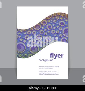 Flyer- oder Cover-Design mit blauen abstrakten Mustern – Ringe Stock Vektor