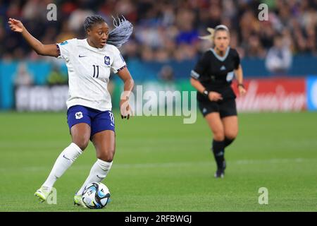 2. August 2023; Sydney Football Stadium, Sydney, NSW, Australien: FIFA Womens World Cup Group F Fußball, Panama gegen Frankreich; Kadidiatou Diani aus Frankreich kontrolliert den Ball Stockfoto