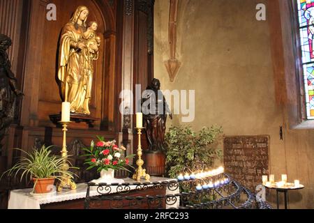 sainte-croix-Kirche in kaysersberg im elsass (frankreich) Stockfoto