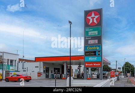 Texaco Fuel Station im Butterly Business Park in Kilmore Road, Artane Dublin, Irland. Stockfoto