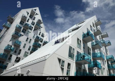 Die Eisberghäuser, Aarhus docklands, Dänemark. Stockfoto