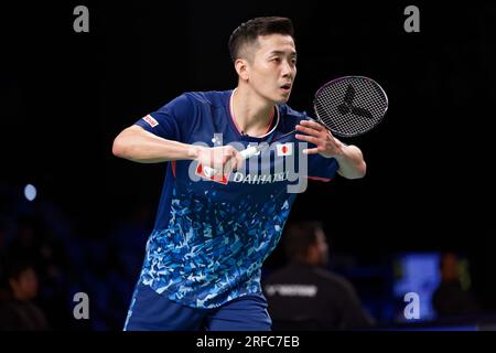 Sydney, Australien. 02. Aug. 2023. Kenta Nishimoto von Japan in Aktion am 2. Tag der Sathio Group Australian Badminton Open 2023 im Quaycenter am 2. August 2023 in Sydney, Australien. Kredit: IOIO IMAGES/Alamy Live News Stockfoto