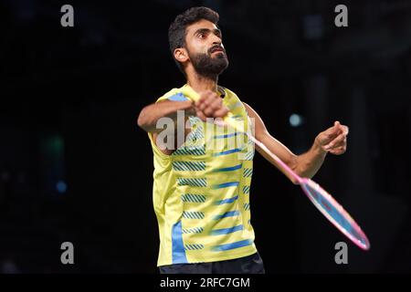 Sydney, Australien. 02. Aug. 2023. Reddy B. Sumeeth von Indien in Aktion am 2. Tag der Sathio Group Australian Badminton Open 2023 im Quaycenter am 2. August 2023 in Sydney, Australien Kredit: IOIO IMAGES/Alamy Live News Stockfoto