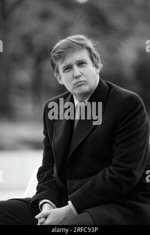 Donald Trump im New Yorker Central Park - 1980. Foto von Bernard Gotfryd. Stockfoto