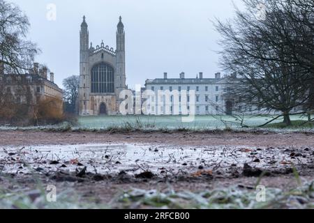 Kings College Chapel West Window und Gibbs Building, Cambridge University, Großbritannien Stockfoto