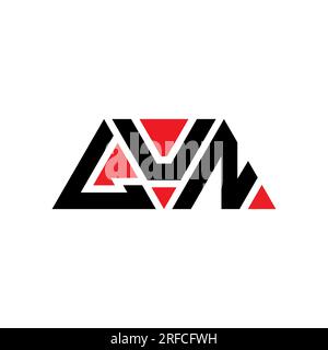 LUN-Logo mit dreieckigem Buchstaben in Dreiecksform. Monogramm mit LUN-Dreieck-Logo. LUN-dreieckige Vektor-Logo-Vorlage mit roter Farbe. LUN Triangul Stock Vektor