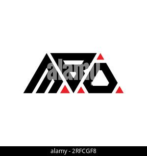 MBO-Logo mit Dreiecksbuchstaben und Dreiecksform. Monogramm mit MBO-Dreieck-Logo. Vorlage für MBO-Dreieck-Vektor-Logo in roter Farbe. MBO Triangul Stock Vektor