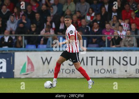 Victoria Park, Hartlepool, 1. August 2023. Danny Batth von Sunderland während des Vorsaison-Freundschaftsspiels zwischen Hartlepool United und Sunderland im Victoria Park, Hartlepool, am Dienstag, den 1. August 2023. (Foto: Mark Fletcher | MI News) Guthaben: MI News & Sport /Alamy Live News Stockfoto