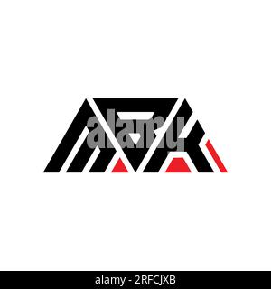 MBK-Logo mit Dreiecksbuchstaben und Dreiecksform. MBK-Dreieck-Logo-Monogramm. MBK-dreieckige Vektor-Logo-Vorlage mit roter Farbe. MBK Triangul Stock Vektor