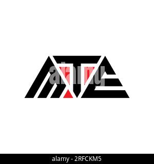 MTE-Logo mit Dreiecksbuchstaben und Dreiecksform. MTE-Dreieck-Logo-Monogramm. MTE-Dreieck-Vektor-Logo-Vorlage mit roter Farbe. MTE Triangul Stock Vektor