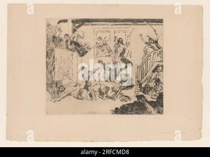 Kampf der Rascals Désir et Rissolé 1888 von James Ensor Stockfoto