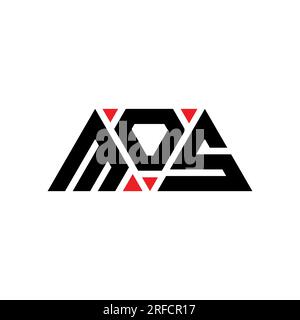 MOS-Logo mit Dreiecksbuchstaben und Dreiecksform. Monogramm mit MOS-Dreieck-Logo. Vorlage für MOS-Dreieck-Vektor-Logo in roter Farbe. MOS triangul Stock Vektor