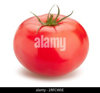 Rosa tomate Pfad isoliert auf weißem Stockfoto