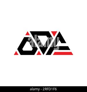 ODF-Logo mit Dreiecksbuchstaben und Dreiecksform. Monogramm mit ODF-Dreieck-Logo. ODF-dreieckige Vektor-Logo-Vorlage mit roter Farbe. ODF Triangul Stock Vektor