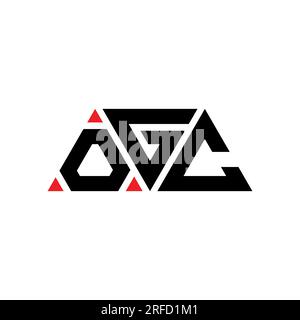 OGC-Logo mit Dreiecksbuchstaben und Dreiecksform. Monogramm mit OGC-Dreieck-Logo. OGC-Logovorlage für Dreiecksvektor in roter Farbe. OGC-Triangul Stock Vektor