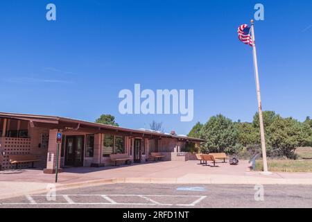 Besucherzentrum am Capulin Volcano National Monument in New Mexico. Stockfoto