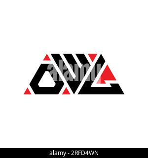 Dreieckiges Logo MIT EULENMOTIV und Dreiecksform. Monogramm mit EULENDREIECK-Logo. OWL-Dreieck-Vektor-Logo-Vorlage mit roter Farbe. EULEN-Triangul Stock Vektor